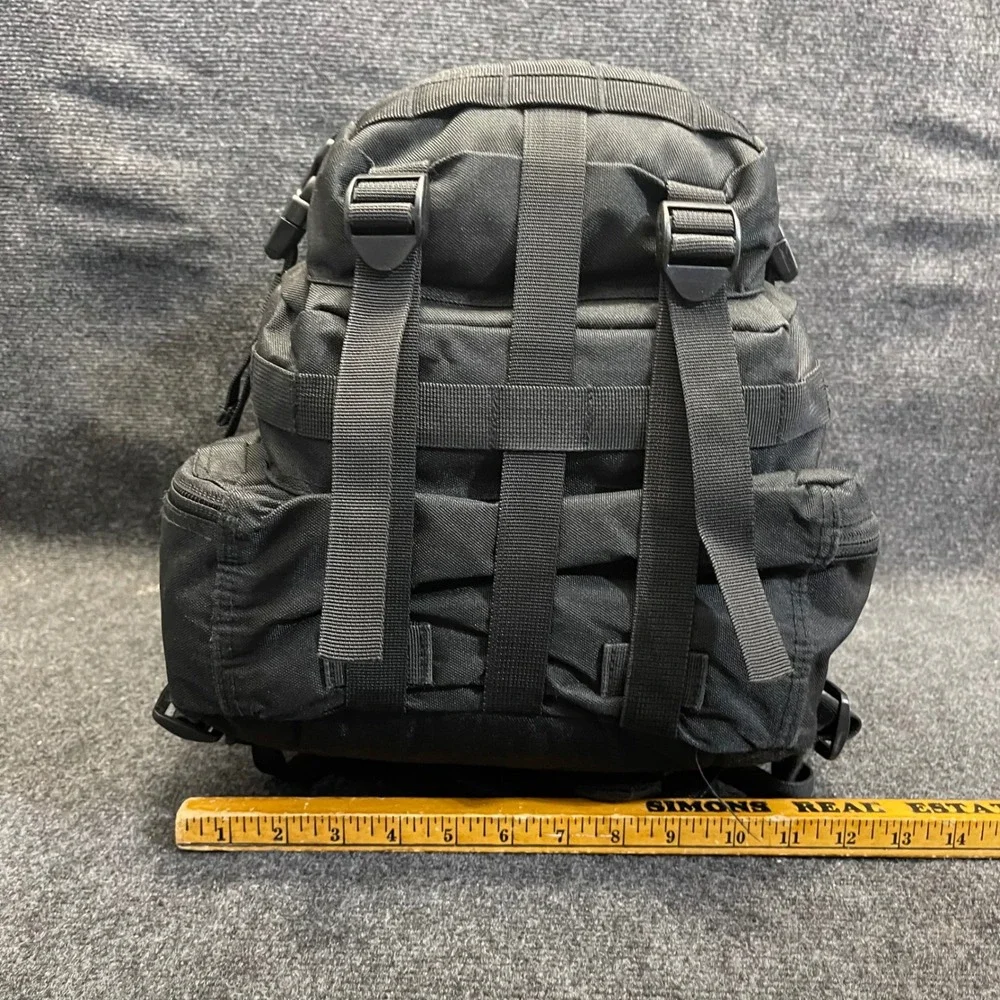 Tactical Series Mens OS Black Backpack MOLLE Military Style 4-Pocket Rugged